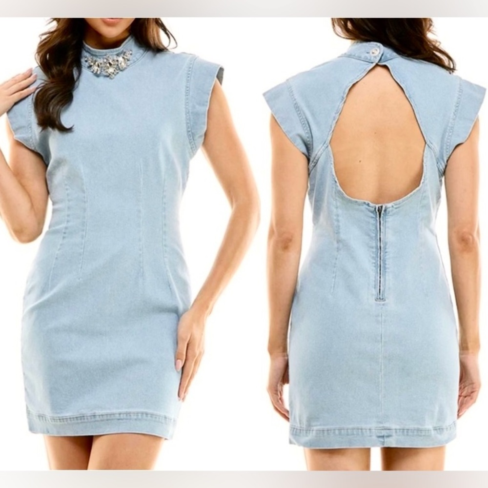 Ontwelfth Open Back Denim Dress